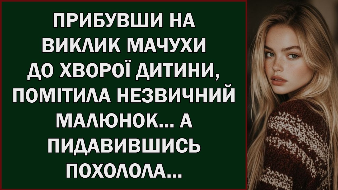 ПРИБУВШИ НА ВИКЛИК МАЧУХИ ДО ХВОРОЇ ДИТИНИ, ПОМІТИЛА НЕЗВИЧНИЙ МАЛЮНОК      Українською