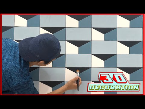 3D wall painting || How to make 3D wall design || 3d wall decoration effect || interior design