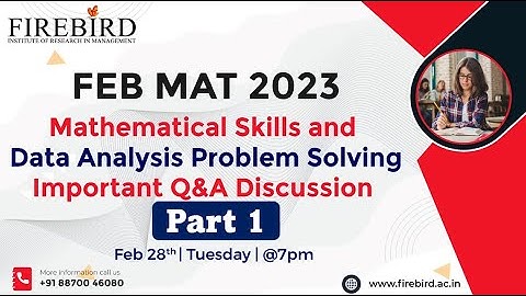 MAT 2023 | Mathematical Skills | Important Questions | Problem Solving - Part 1 #tancet2023