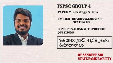 TARGET GROUP 4 Paper 2| English comprehension | Sentence reordering | by Sandeep, English Faculty