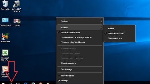 How to Hide/Show Cortana Search Box from Taskbar in Windows 10