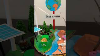 DIY Save Earth Model with Cardboard & recycled items | Best Out of Wasteโ #shorts #saveearth DIY Save Earth Model with Cardboard & recycled items | Best Out of Wasteโ #shorts #saveearth