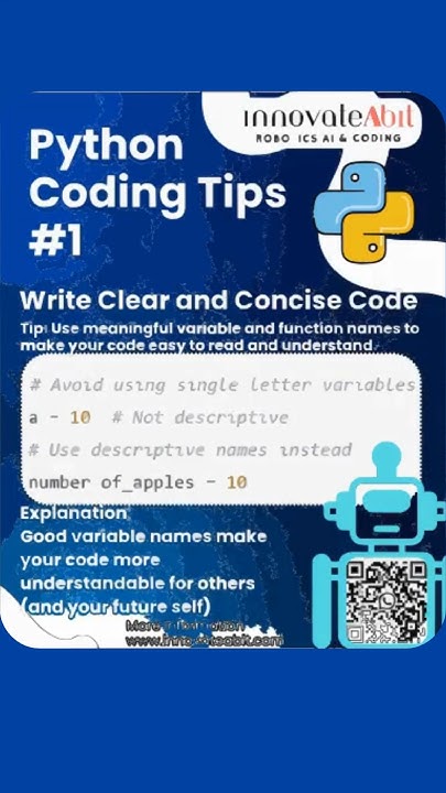 🔹 Coding Tip #1: Write Clear and Concise Code 💡Message Innovateabit ...