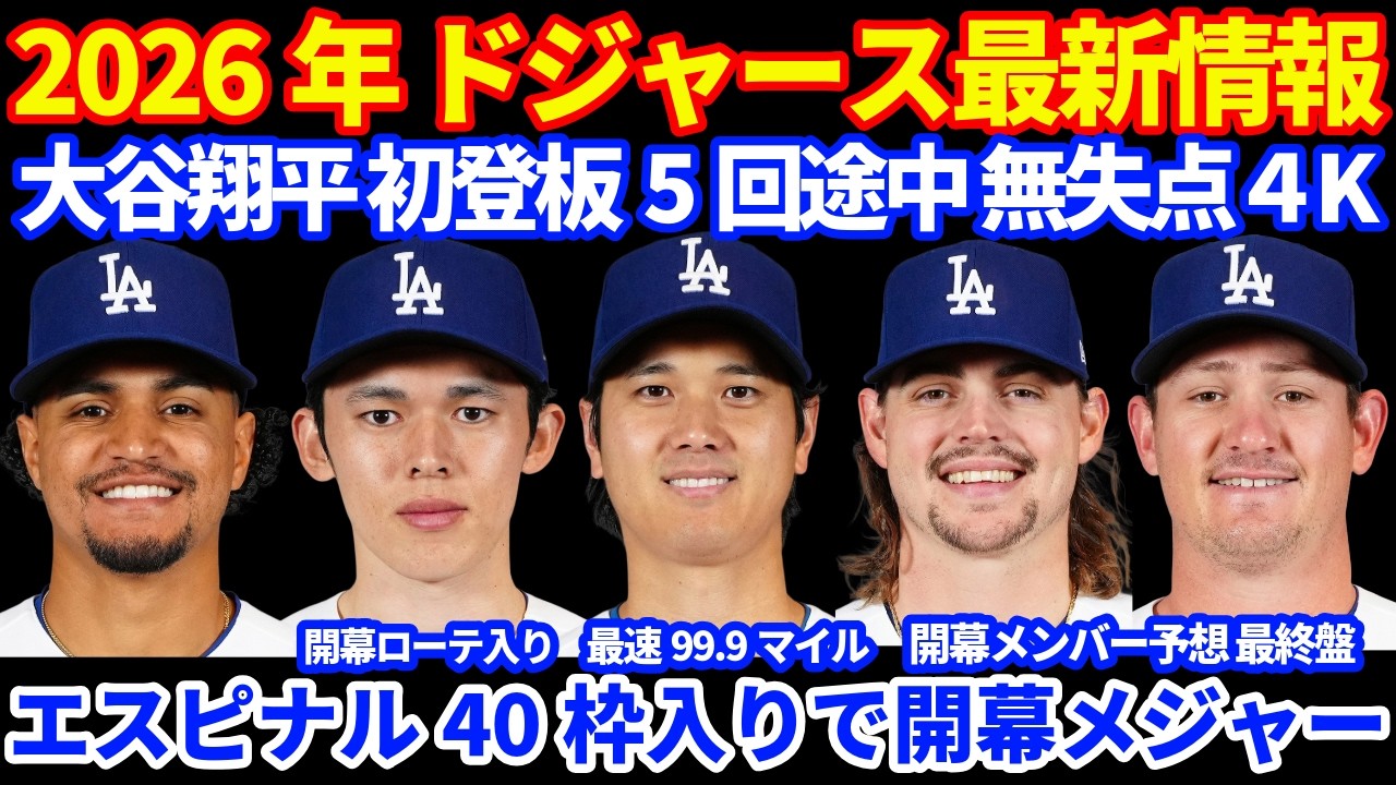 Latest news on the Dodgers in 2026!! ️ Shohei Ohtani makes his