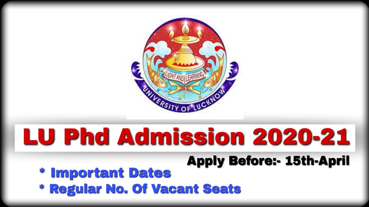 lucknow university phd admission 2021 22