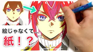 【貼り絵】ツイステのリドル・ローズハートを折り紙を使って貼り絵してみた！