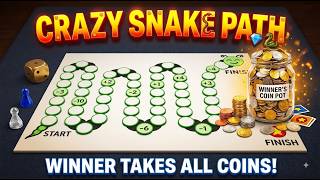Winner Takes All Coins! 🪙🔥 CRAZY SNAKE PATH Board Game Challenge #trending #games #123start #viral screenshot 4