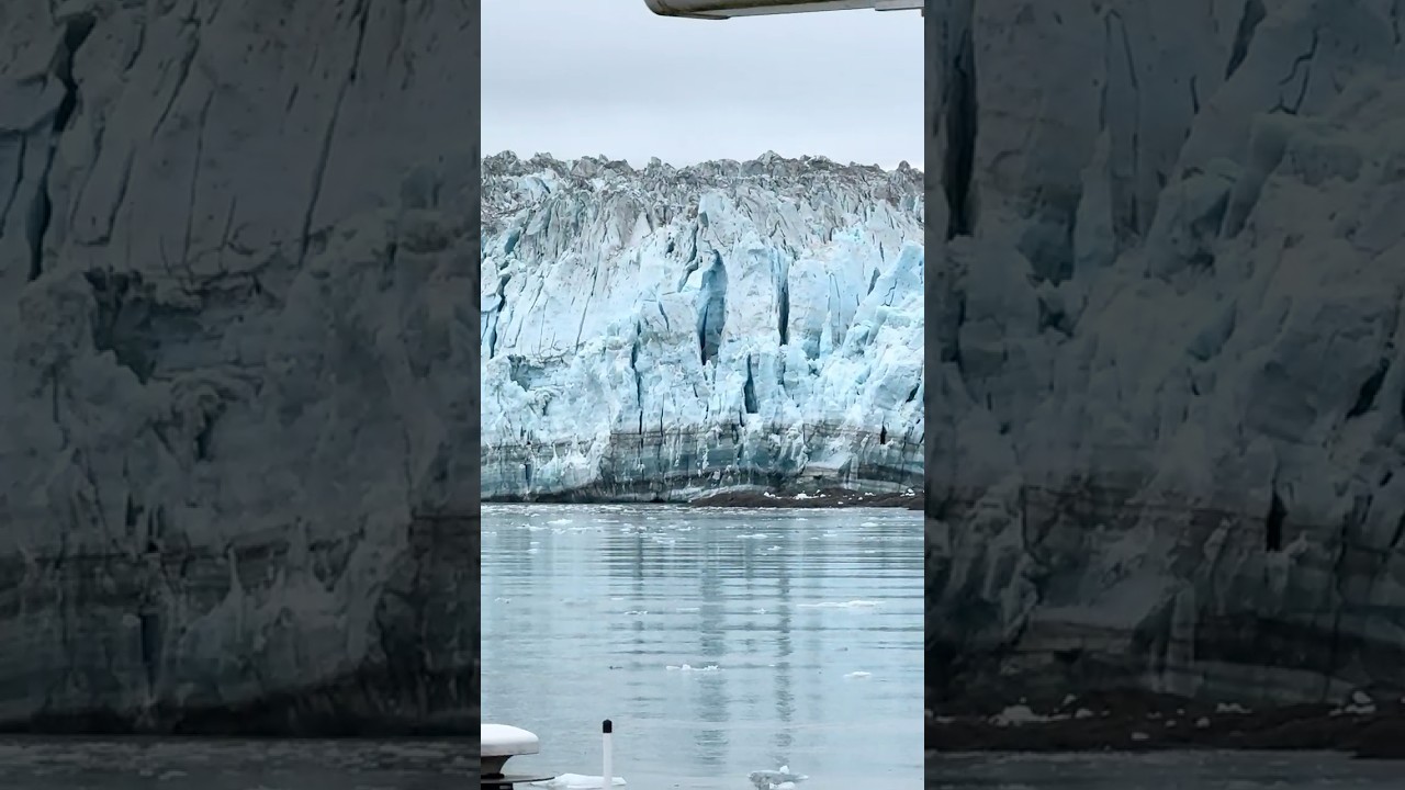 Hubbard Glacier calving! #alaskacruise #solocruise #glacier