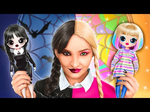 MEAN VS NICE DOLL MAKEOVER || Wednesday VS Enid Transformation Hacks and Crafts by 123 GO! FOOD