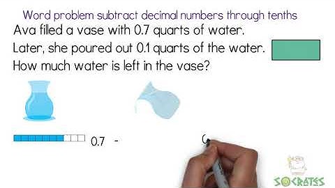 Word Problem Subtract decimal numbers through tenths