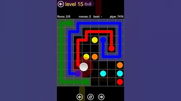 Flow Free 8X8 walkthrough level 15