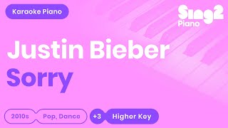 Sorry (Higher Key - Piano karaoke demo) Justin Bieber chords