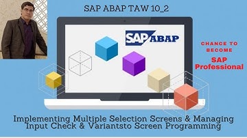 SAP ABAP - Unit 10 Implementing Multiple Selection Screens & Managing Input Check & Variants