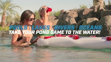 UPGRADE YOUR POOL PARTY 6 foot floating beer pong table with cup holders for social floating