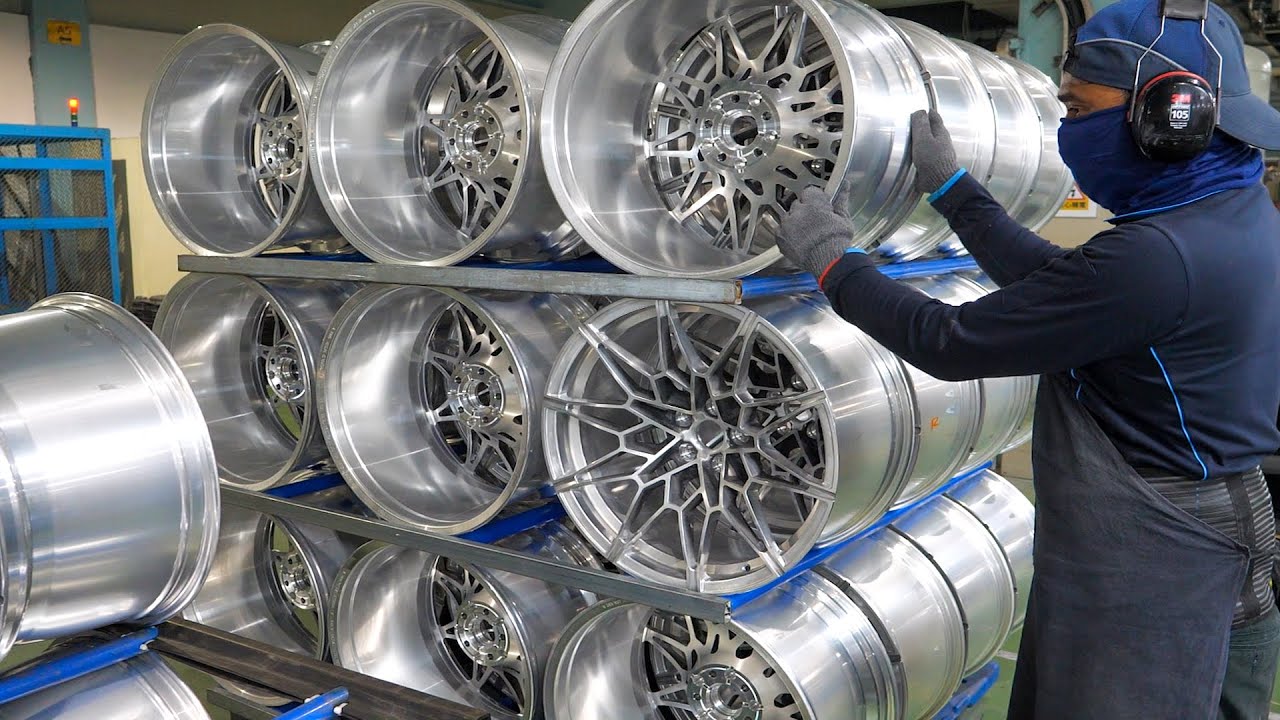 ⁣Interesting! Modern Car Wheels Mass Production Process. Taiwan forged alloy wheels factory 鋁合金鍛造輪圈量產