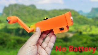 How to Make a Torch without Battery | Hand cranked Emergency Generator(Mobile Phone Charging)