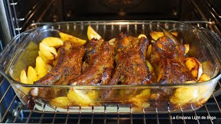 Costillas de Cerdo al Horno en su Jugo. Receta Fácil con toque Dulce y Picante. Muy Tiernas