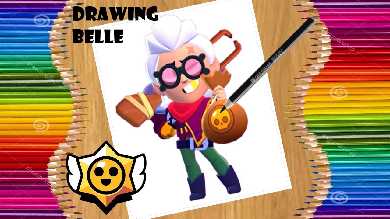 How To Draw Belle The New Brawler Easily Brawl Stars Comment Dessiner Belle Le Nouveau Brawler Youtube - brawl stars dessin fortnite melanger a dragon ball