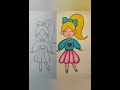 آموزش نقاشی آسان و ساده Easiest Way To Draw A Little Girl Short Shorts Shortvideo 