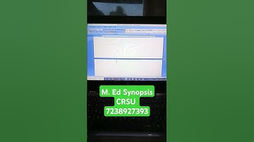 CRSU M. Ed Synopsis | Synopsis for M. Ed | #synopsis #dissertation #CRSU #dbrau
