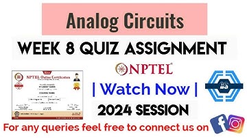 Analog Circuits | Week 8 Answers | NPTEL || NPTEL 2024 | SWAYAM