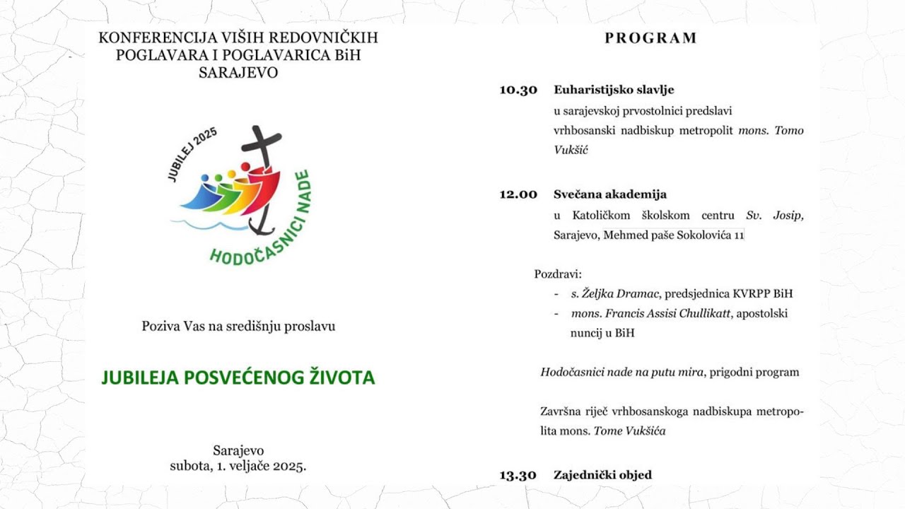 Hodočasnici nade na putu mira - Akademija za dan posvećenog života