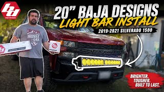 How to install Baja Designs light bar on Chevy Silverado Trail Boss Custom | Chevy S8 20” Light Bar 