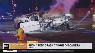 High speed Chino car crash caught on video