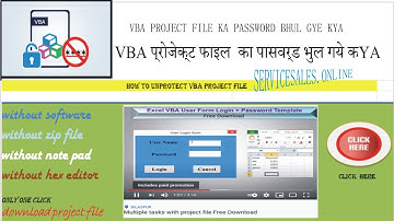 how to unprotect vba project file