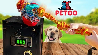 We built WEAPONS using ONLY Pet Toys! *MYSTERY SAFE*