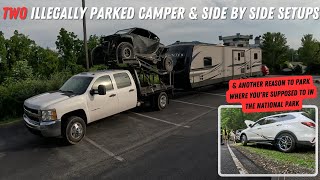 Two Illegally Parked Camper Setups | Winching & Stranded Vehicle Rescue In Cades Cove After Midnight