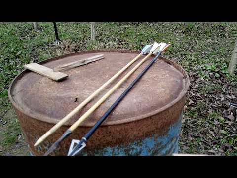 Broadhead versus varf medieval  test de penetrare in tabla