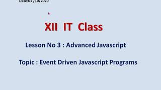 Event Driven JavaScript Programs