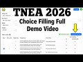 TNEA Counselling 2026 Choice Filling Demo 🔥How to Select Colleges &amp; Courses? Full Step-by-Step Guide