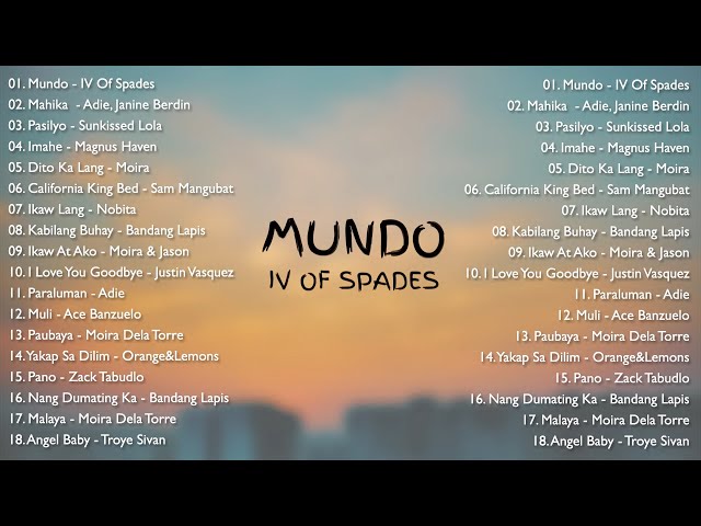 IV OF SPADES - Mundo | New OPM Love Songs - Top Trending Philipino 2023 class=