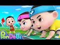 Who Can Run Fast | Sports Day Song | Family Games for Kids + Nursery Rhymes & Kids Songs - Pandobi