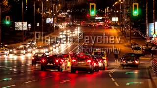 Cars Traffic At Night Time Lapse, Bul. Cherni Vruh, Hemus