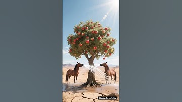 The horse saved the apple tree from drying up by seeing water 😭 #ai #tree #save #plants #water