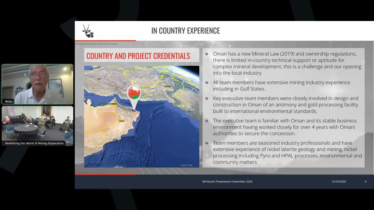 Brian Spratley telling us about "Mining and Mineral Exploration in Oman"