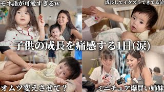 【天使】モネ語が可愛すぎたりレイが成長してイタズラできるようになったりミニチュアにハマって爆買いしたりしたとある1日。