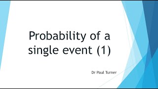 Probability of a single event (1)