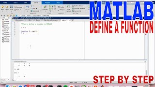 ✅  How To Define A Function In MATLAB 🔴