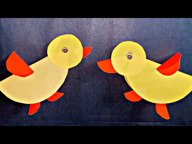 How To Make A Paper Duck, Moving Paper Toys, Paper Craft Easy, paper, Easy diy paper duck tutorial - Paper duck making ideas #PaperDuck #PaperToy  #SchoolCrafts, By Craft & Decorations