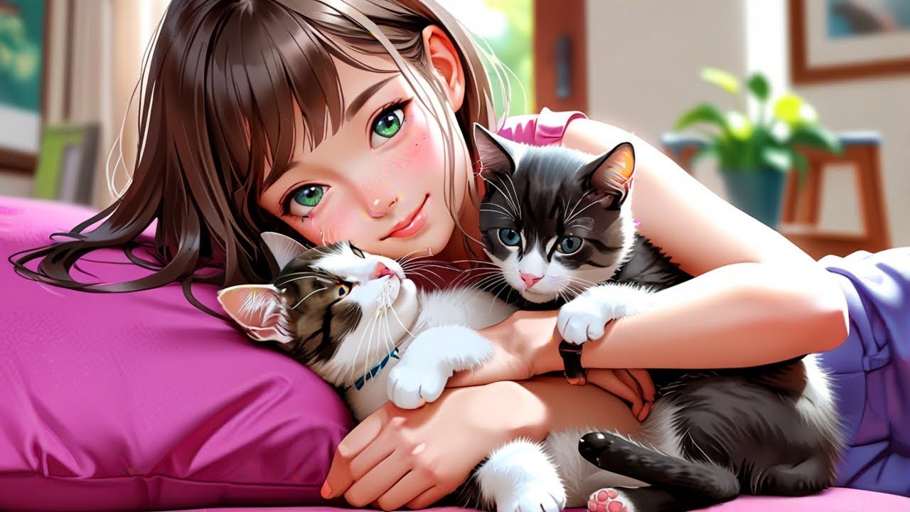 Best Friends Forever: Girl Playing with Her Cat 🐱💕