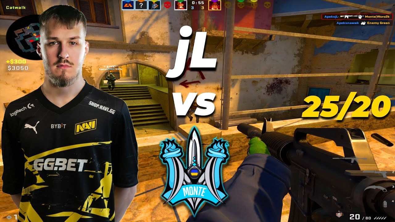 CSGO POV NAVI jL (23/23) vs Monte (mirage) @ ESL Challenger League ...
