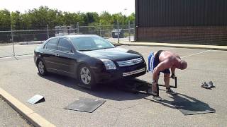 Sam Byrd heavy car deadlift.