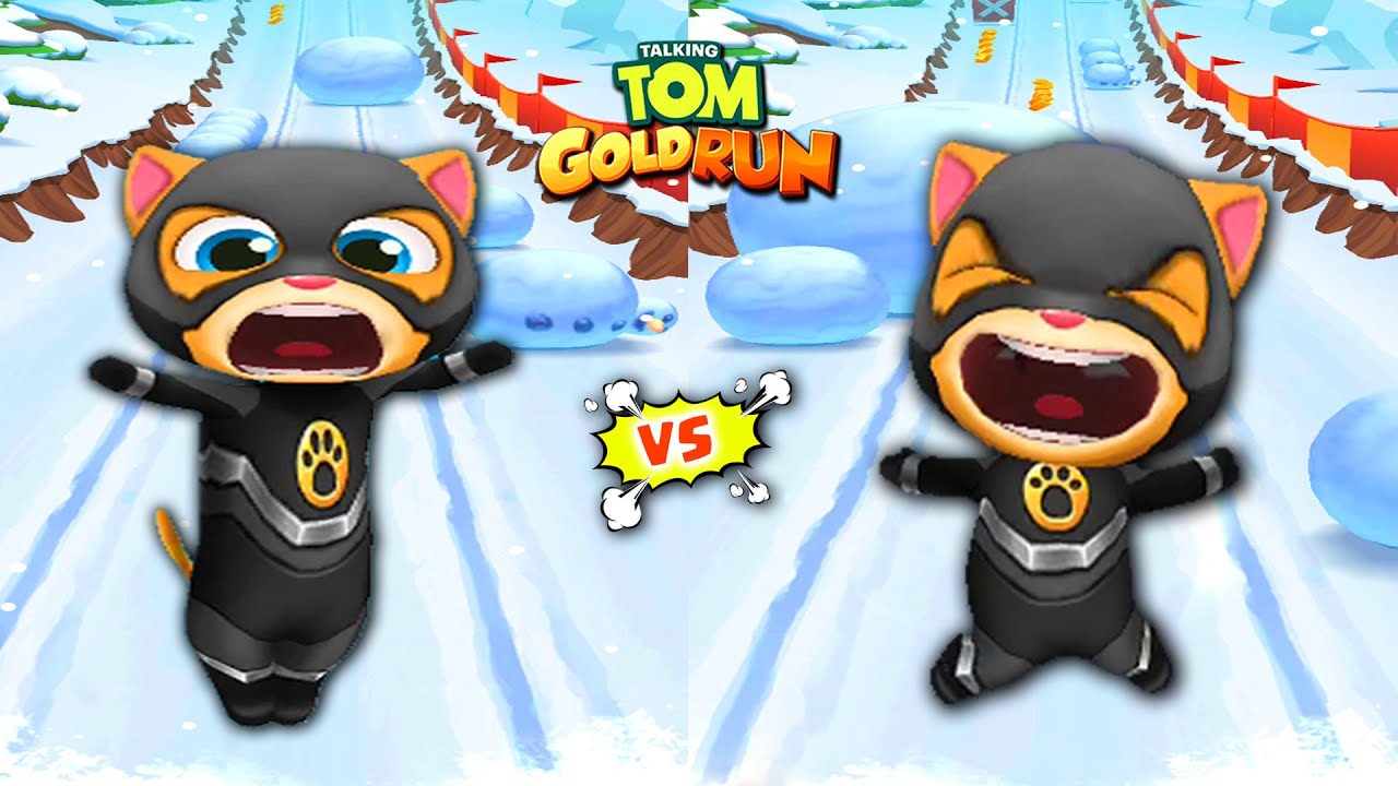 TALKING TOM GOLD RUN - SUPER GINGER TWIN MIRROR GAMEPLAY IN FROSTY TOM'S HOME GAMEPLAY