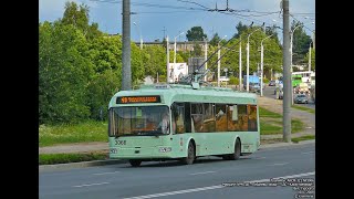 Минск, поездка в троллейбусе БКМ-321, парк.№ 3066, марш.12 (05.08.2023)