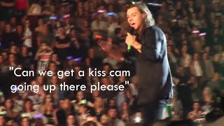 Harry styles entertaining the crowd for 14 minutes straight