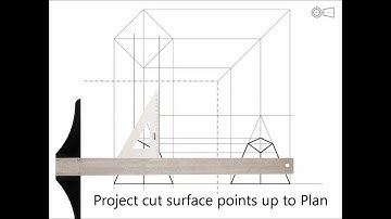 How to draw a truncated square-based pyramid (orthographic projection)